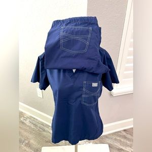 Blue Sky Scrubs color Navy. Top Medium Pants Small. Great condition